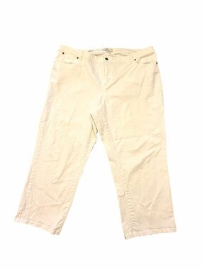 Talbots Womens White Denim Capri's Pockets Stretch Comfort Jeans Size 20W